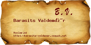 Barasits Valdemár névjegykártya